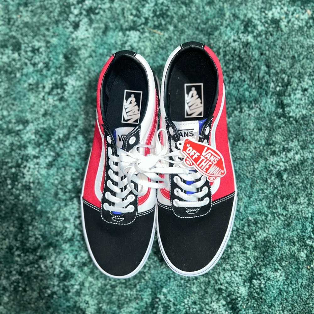 Vans Old Skool “Retro Checkered” Red and Black Sneakers, Never worn, tags on